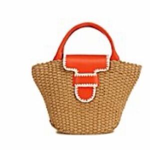 Giani Bernini Tan and Orange Woven Tote